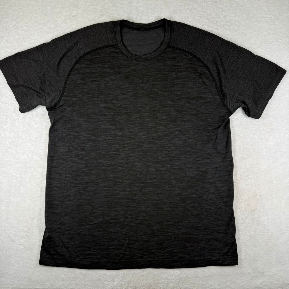 Lululemon Metal Vent Tech Short Sleeve Shirt XL Black Heather Gym Training Tee